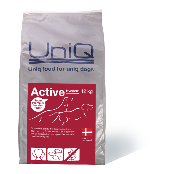 UniQ Active,  hunde foder til aktive hunde - dansk produceret. Glutenfri